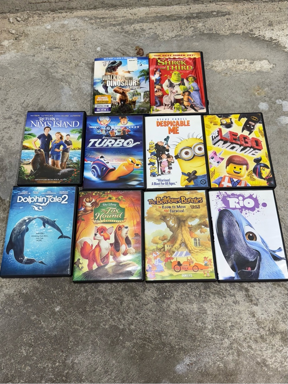 Kids Family DVD Bundle Disney Shrek Despicable Me Rio Lot